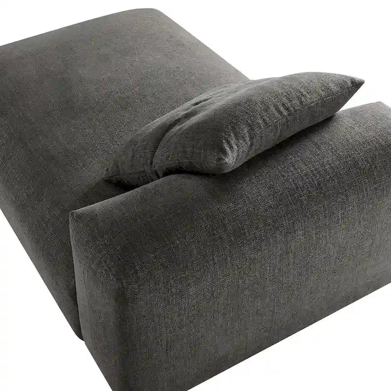 Chaise longue modulable en tissu rembourré sans accoudoirs | Capacité de 227 kg