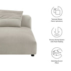 Chaise longue modulable en tissu rembourré sans accoudoirs | Capacité de 227 kg