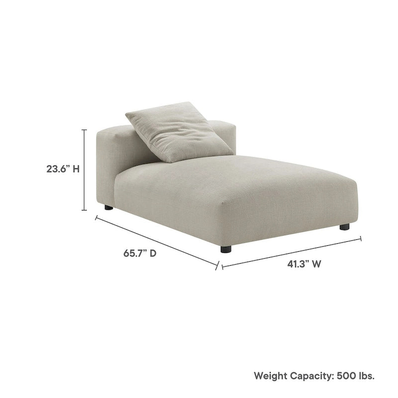 Chaise longue modulable en tissu rembourré sans accoudoirs | Capacité de 227 kg