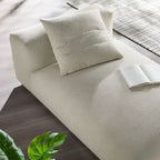 Chaise longue modulable en tissu rembourré sans accoudoirs | Capacité de 227 kg