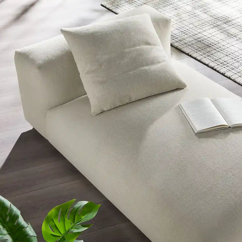 Chaise longue modulable en tissu rembourré sans accoudoirs | Capacité de 227 kg