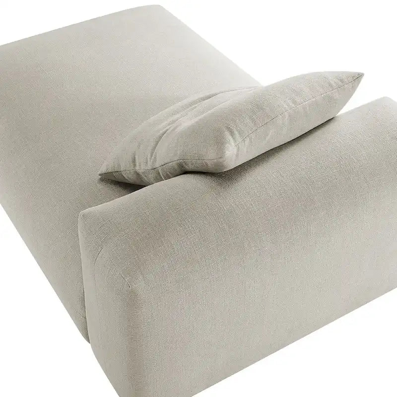 Chaise longue modulable en tissu rembourré sans accoudoirs | Capacité de 227 kg