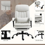 Fauteuil de bureau de direction de massage en microfibre, Chaise de bureau pivotante d'ordinateur, Fauteuil d'ordinateur inclinable chauffant avec oreiller de soutien lombaire