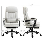 Fauteuil de bureau de direction de massage en microfibre, Chaise de bureau pivotante d'ordinateur, Fauteuil d'ordinateur inclinable chauffant avec oreiller de soutien lombaire