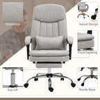Fauteuil de bureau de direction de massage en microfibre, Chaise de bureau pivotante d'ordinateur, Fauteuil d'ordinateur inclinable chauffant avec oreiller de soutien lombaire