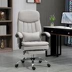 Fauteuil de bureau de direction de massage en microfibre, Chaise de bureau pivotante d'ordinateur, Fauteuil d'ordinateur inclinable chauffant avec oreiller de soutien lombaire