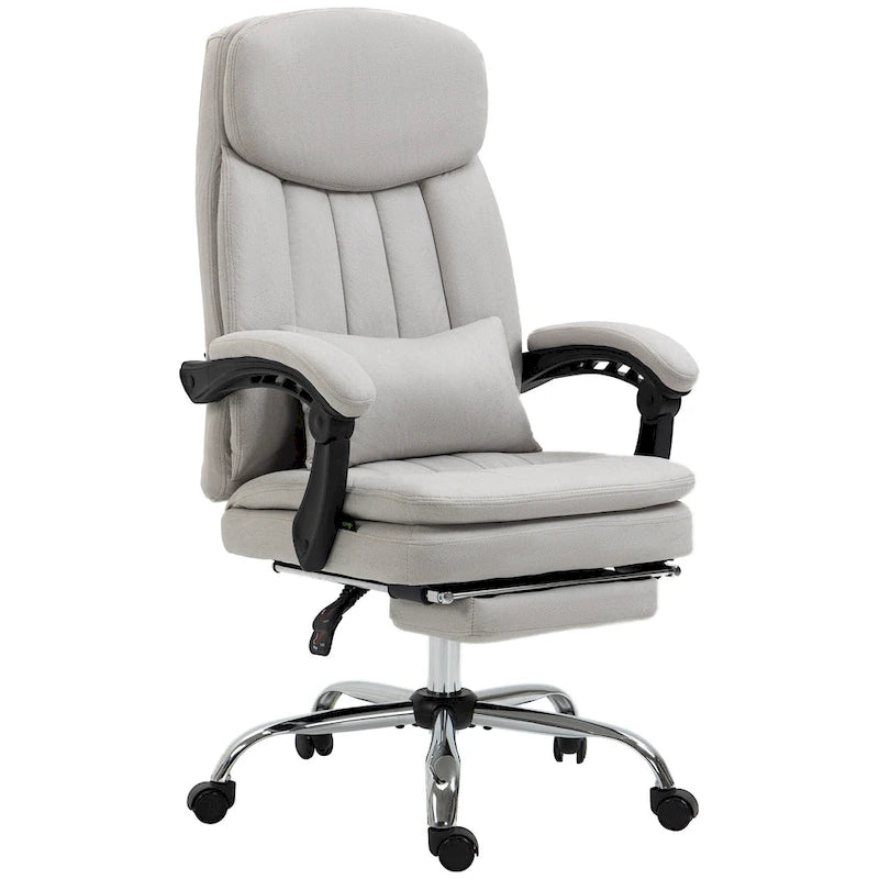 Fauteuil de bureau de direction de massage en microfibre, Chaise de bureau pivotante d'ordinateur, Fauteuil d'ordinateur inclinable chauffant avec oreiller de soutien lombaire