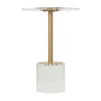 Table d'appoint en acrylique transparent avec support doré et base surélevée | 15.7x15.7x22.6H