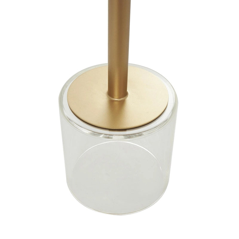 Table d'appoint en acrylique transparent avec support doré et base surélevée | 15.7x15.7x22.6H