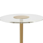 Table d'appoint en acrylique transparent avec support doré et base surélevée | 15.7x15.7x22.6H