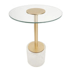 Table d'appoint en acrylique transparent avec support doré et base surélevée | 15.7x15.7x22.6H
