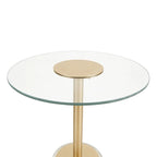Table d'appoint en acrylique transparent avec support doré et base surélevée | 15.7x15.7x22.6H