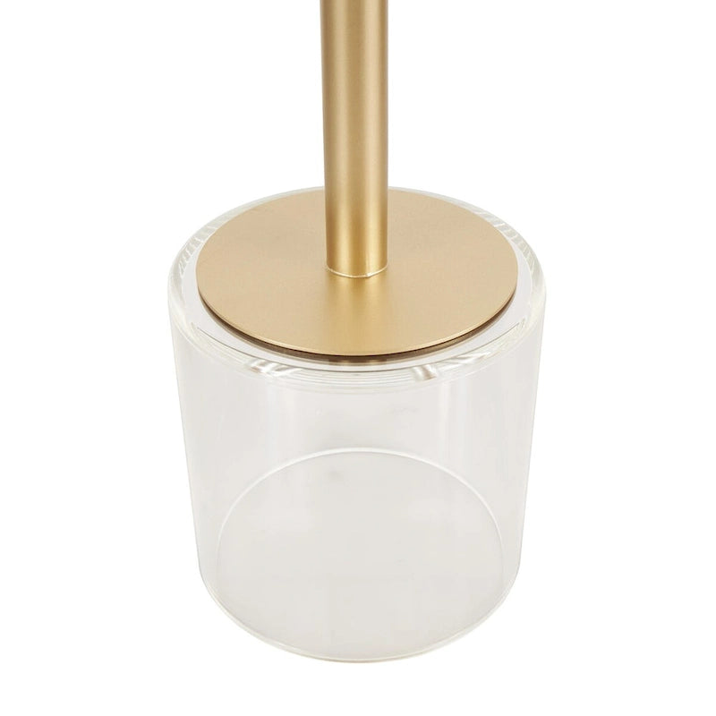 Table d'appoint en acrylique transparent avec support doré et base surélevée | 15.7x15.7x22.6H
